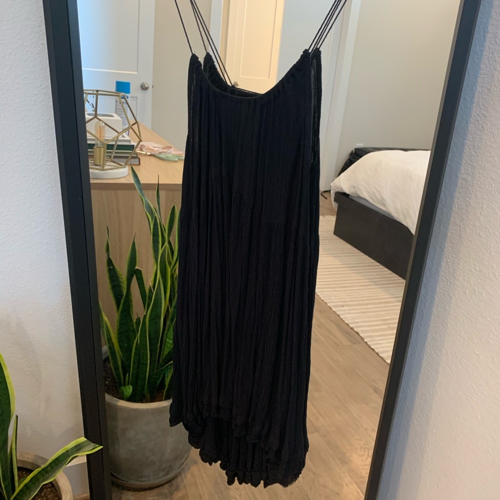 Black crepe mini dress